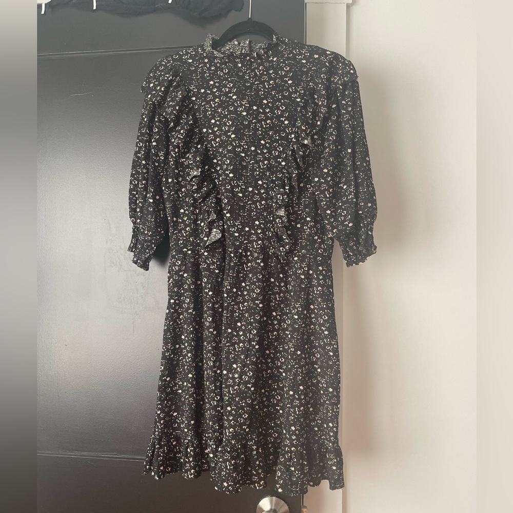 Brand New - Zara Black Floral Mini Dress